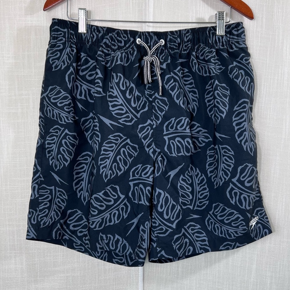 Speedo Blue Grey Tropical Swim Shorts‎ Size L